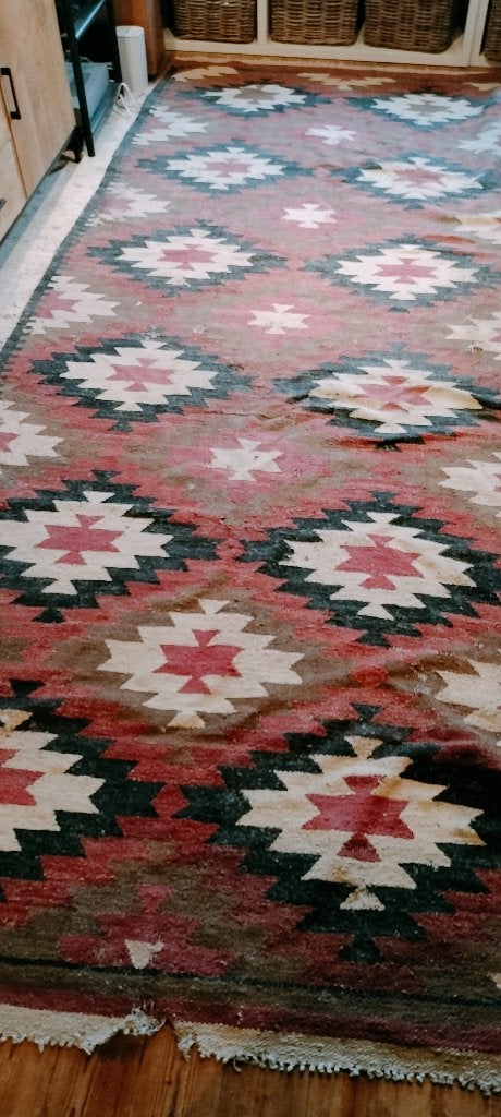 Grote Kelim vloerkleed (387 x 154 cm) – Goede staat, Gebruikt, 100 tot 150 cm, 200 cm of meer, Kelim