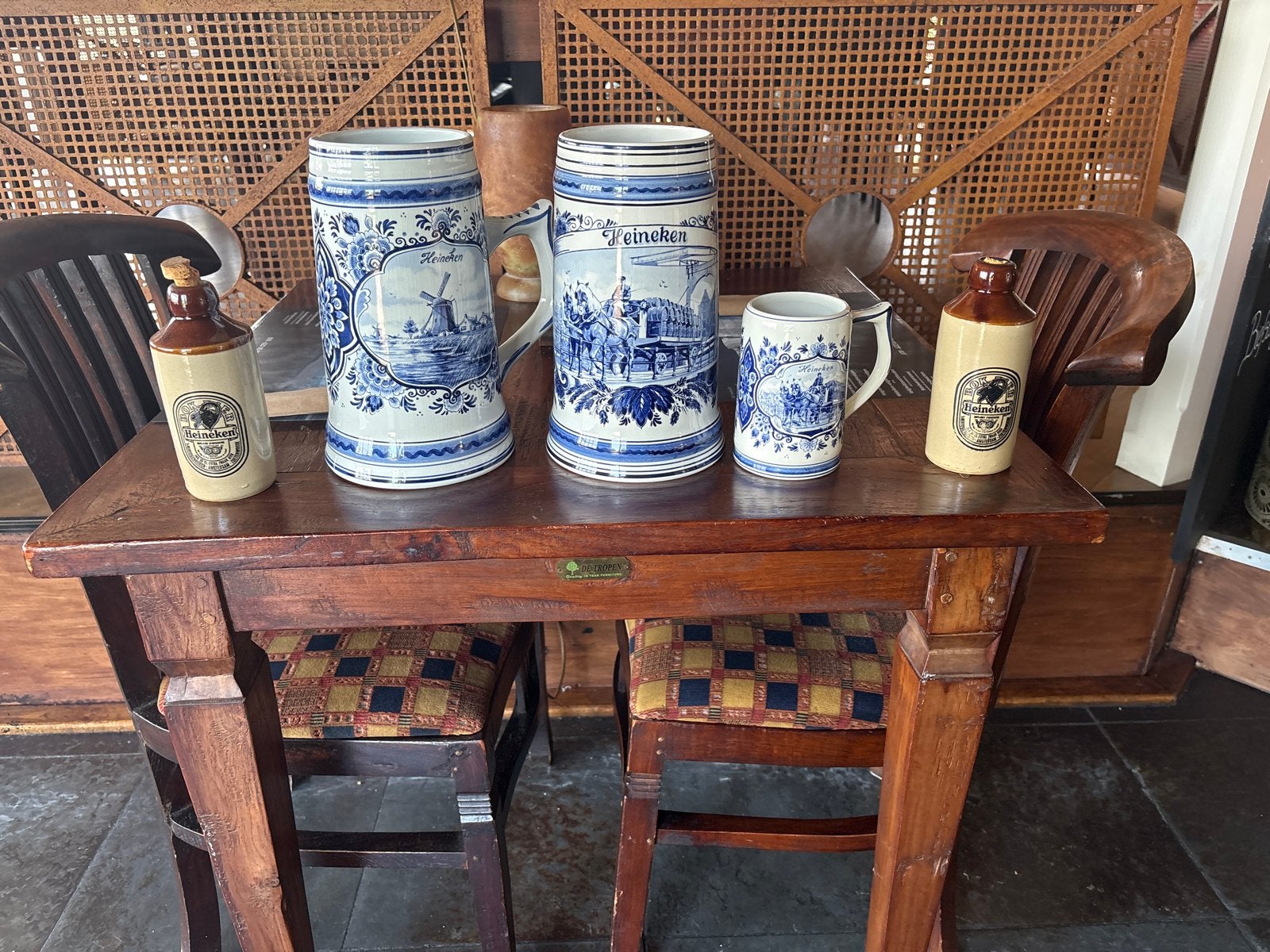 Delfts Blauw Bierpullen en Kruiken Set heineken, Antiek en Kunst, Ophalen