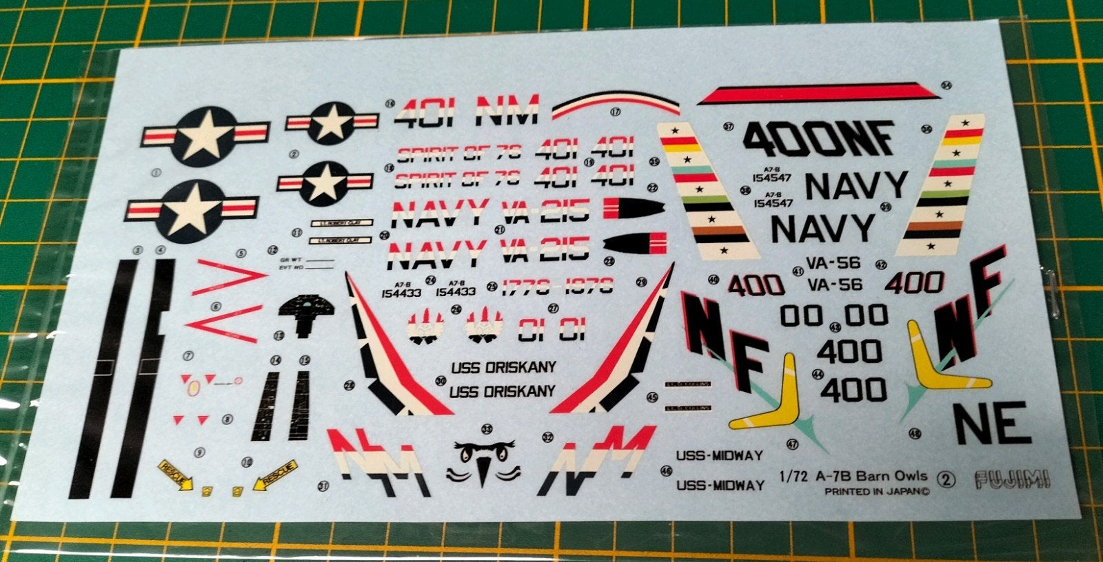 A-7B Corsair decals , schaal 1/72, Overige merken, 1:72 tot 1:144, Ophalen of Verzenden, Zo goed als nieuw