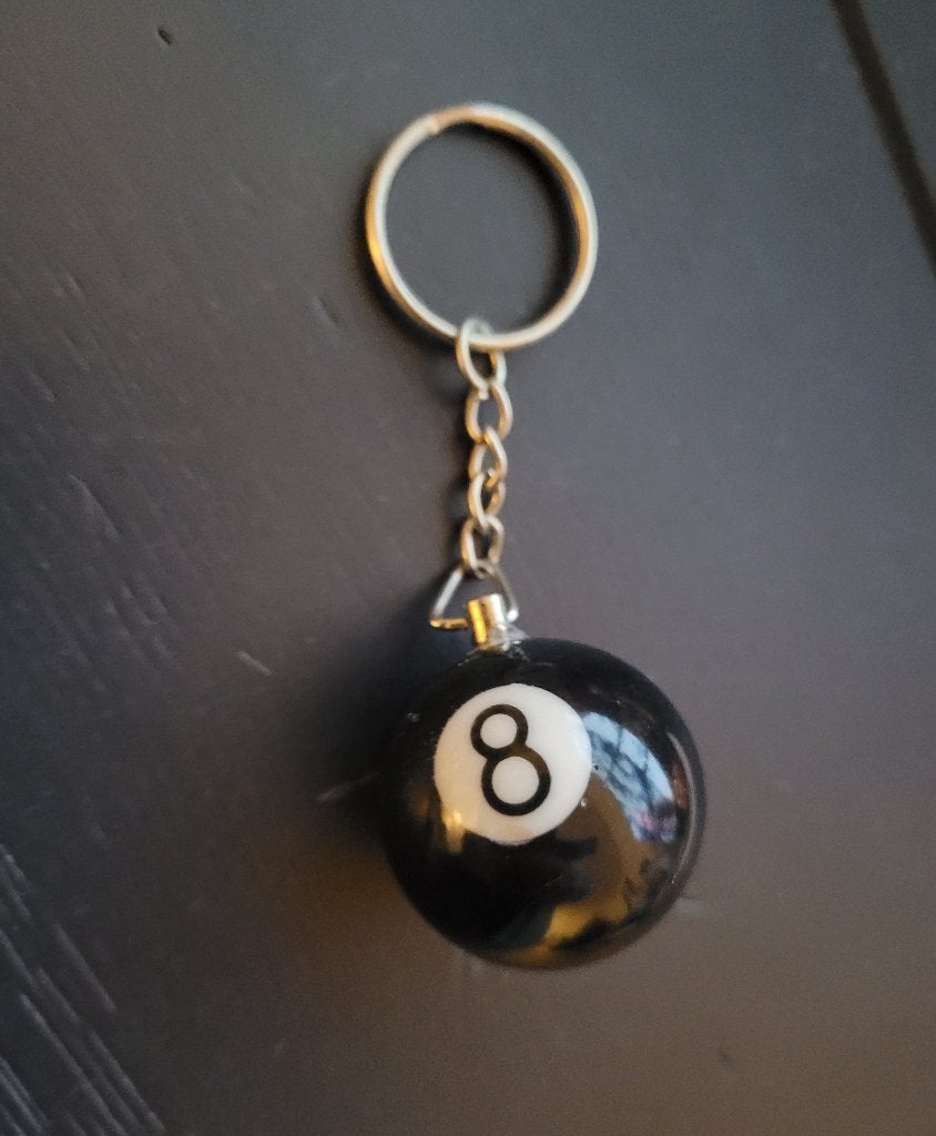 Sleutelhanger Poolball zwart nr. 8, pool ball, Ophalen of Verzenden, Nieuw, Sport
