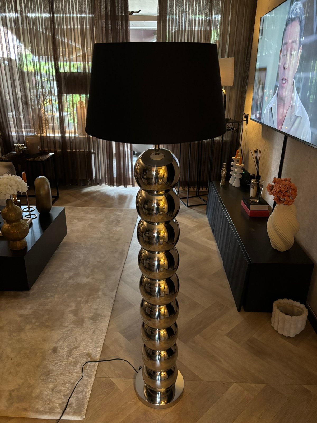 Bollen lamp staand zo goed als nieuw, Huis en Inrichting, Lampen | Vloerlampen, Ophalen, Zo goed als nieuw, Minder dan 100 cm