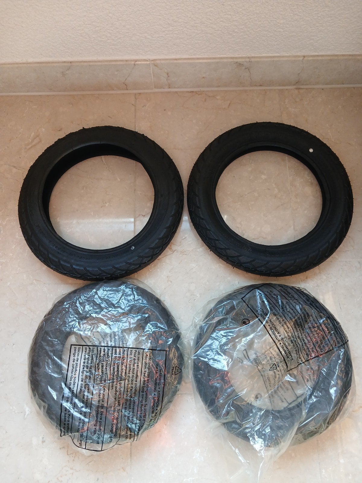 Buitenbanden 12,5 inch en 10 inch (2 sets)  - nieuw, Ophalen, Nieuw, Band, Rubber