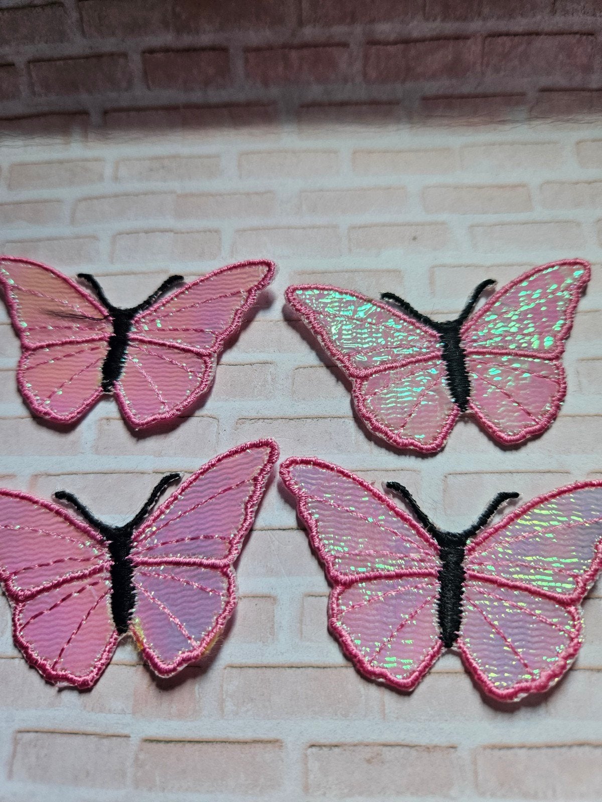 Roze vlinder applicaties - set van 4, Ophalen of Verzenden, Nieuw, Overige applicaties