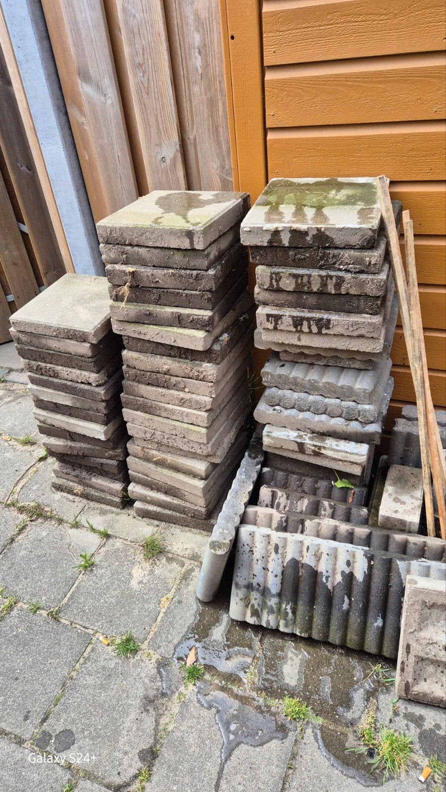 Gebruikte terrastegels, Tuin en Terras, Tegels en Klinkers, Gebruikt, Ophalen of Verzenden, 10 m² of meer, Beton