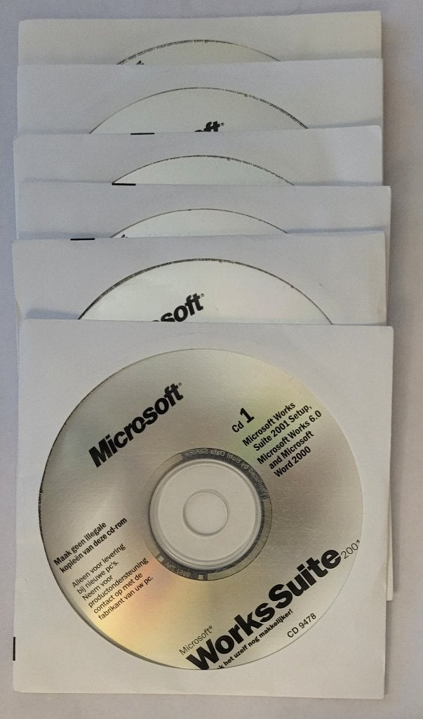 Microsoft WorksSuite 2001 - CD 1 tot en met 6 - NL, Ophalen of Verzenden, Gebruikt, Word, Windows