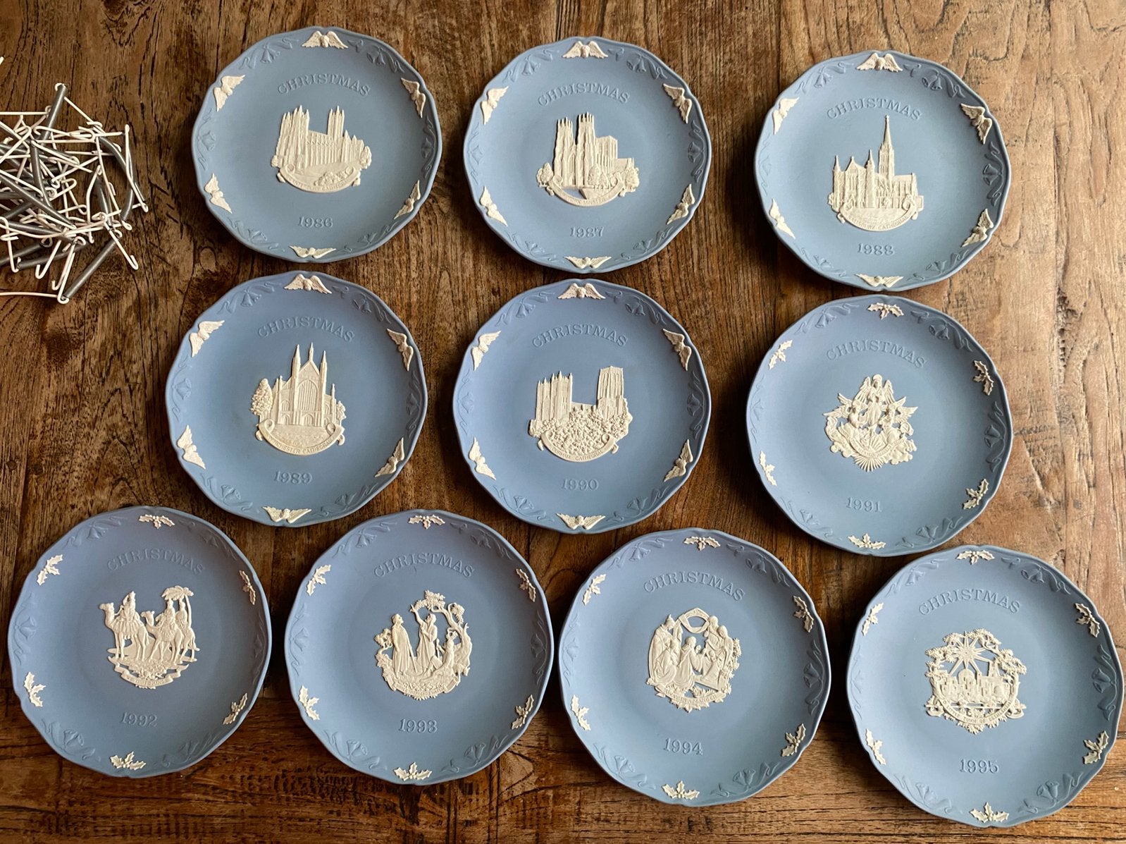 Wedgewood Jasperware kerstborden 1986 - 1994, Ophalen of Verzenden