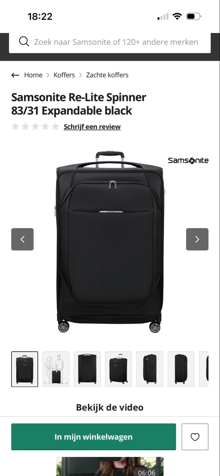 Samsonite Re-Lite Spinner 83/31 Expandable black, Sieraden, Tassen en Uiterlijk, Koffers, Zo goed als nieuw, Overige materialen