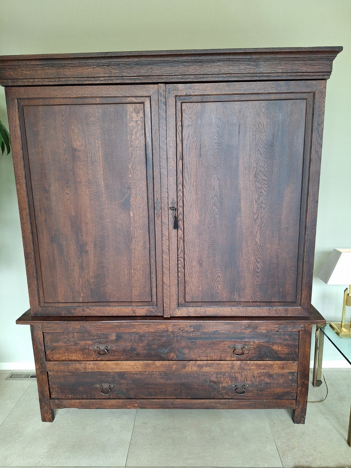 te koop: antieke eikenhouten kabinetkast, Ophalen