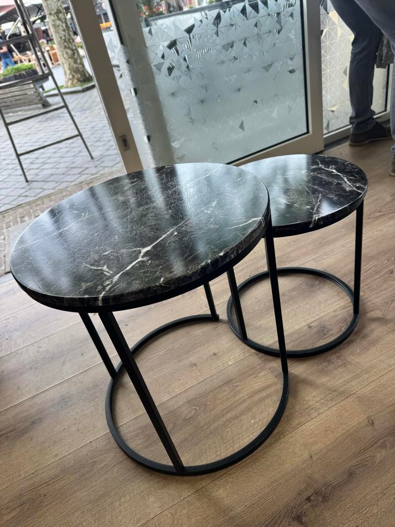 Salontafeltjes, Huis en Inrichting, Tafels | Salontafels, Ophalen, Gebruikt, Rond, 50 tot 100 cm