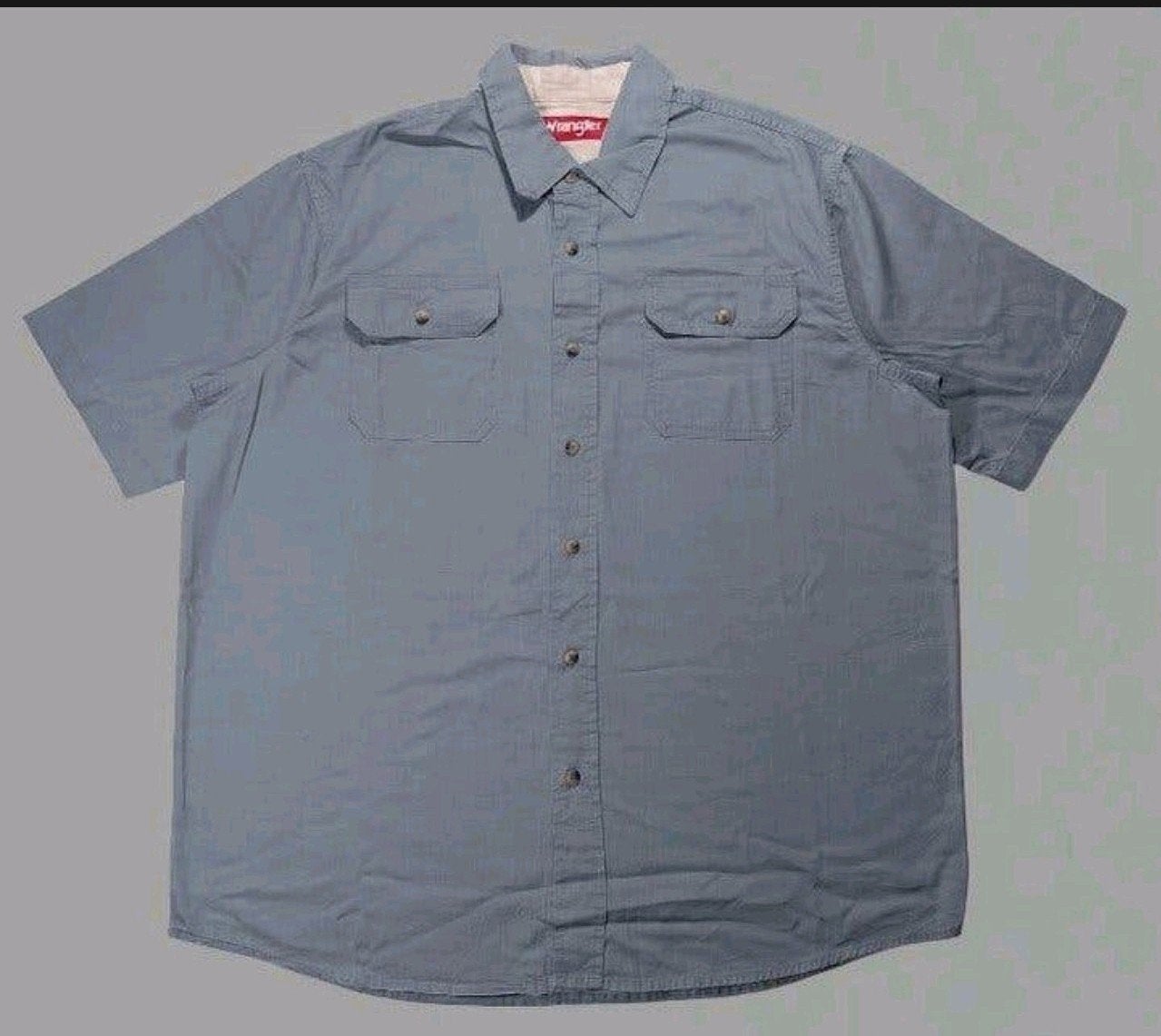 Wrangler overhemd | korte mouw | L blauw | zo goed als nieuw, Maat 52/54 (L), Blauw, Wrangler, Ophalen of Verzenden