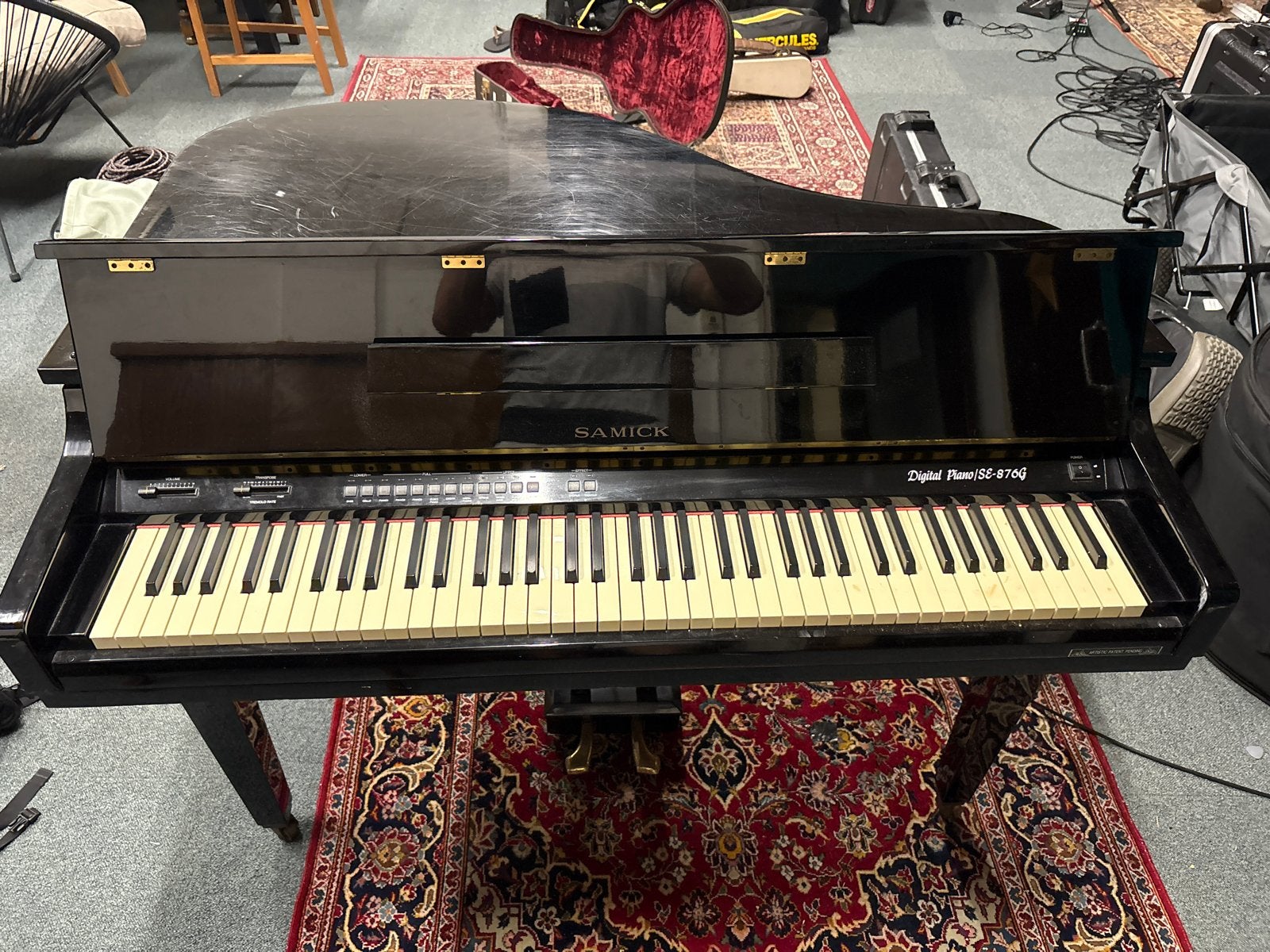 Samick Digitale Vleugel Piano - Hoogglans Zwart, Ophalen, Zwart, Digitaal, Zo goed als nieuw