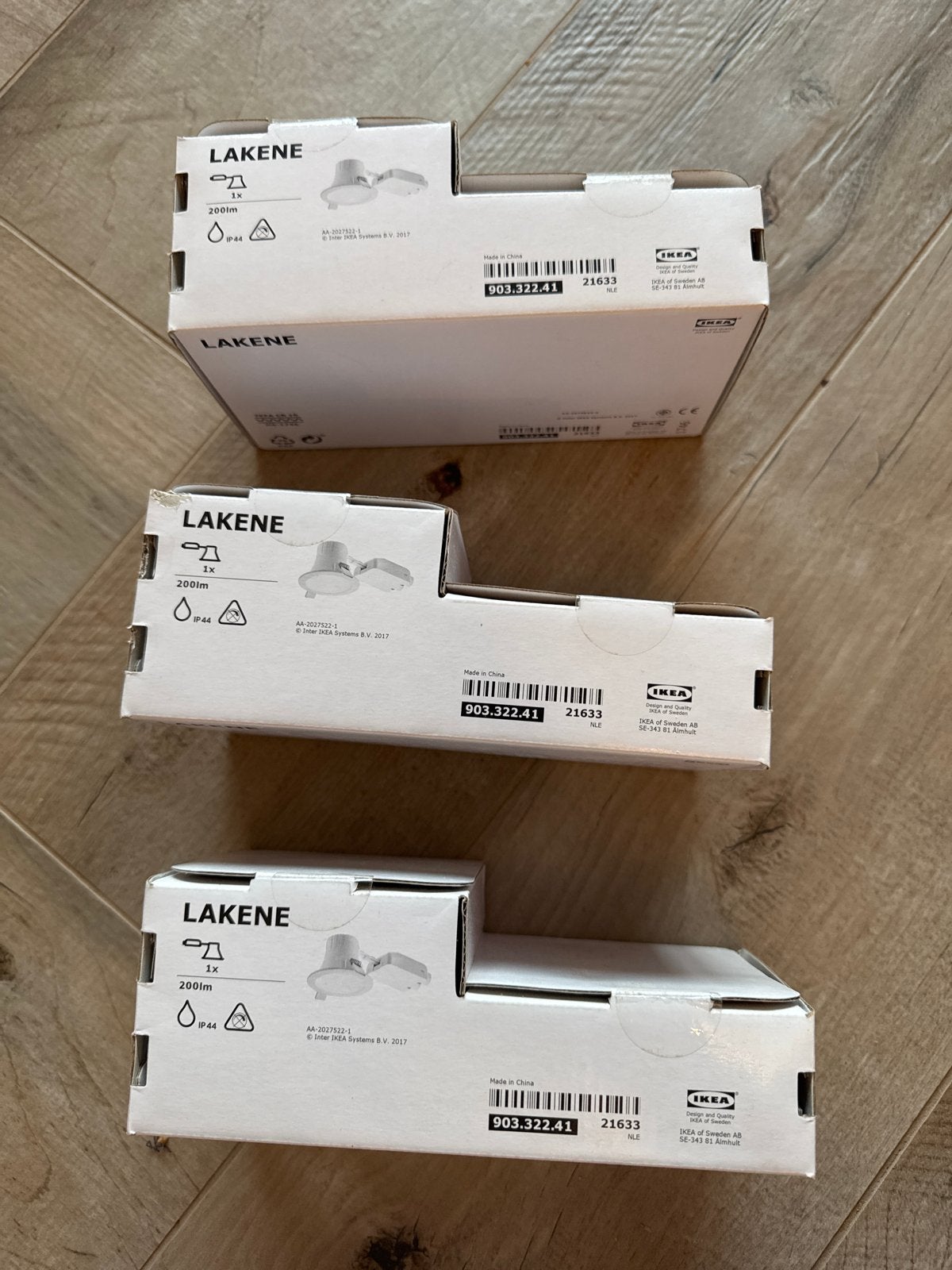 3x IKEA LAKENE LED inbouwspots, 200lm, IP44, nieuw, Ophalen, Nieuw, IKEA