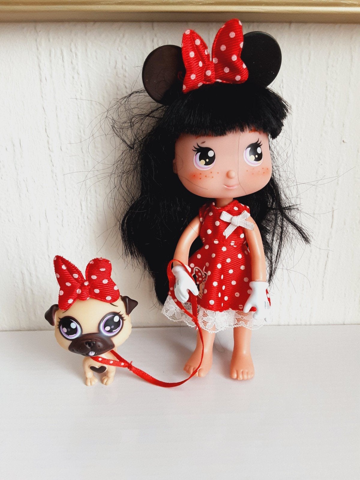 Minnie Mouse pop met hondje, Ophalen of Verzenden, Zo goed als nieuw