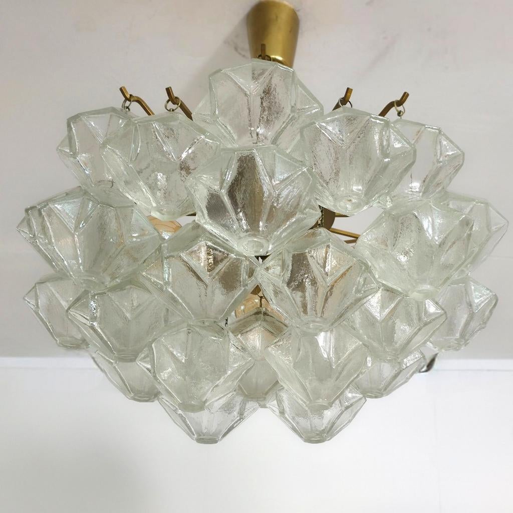 Kalmar franken pagoda lamp 60s zeldzaam glas met messing, Ophalen of Verzenden, Glas
