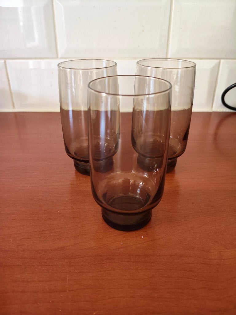 vintage 3 glazen van Arcoroc rookglas Luminarc serie, Huis en Inrichting, Keuken | Servies, Ophalen, Glas of Glazen, Overige merken