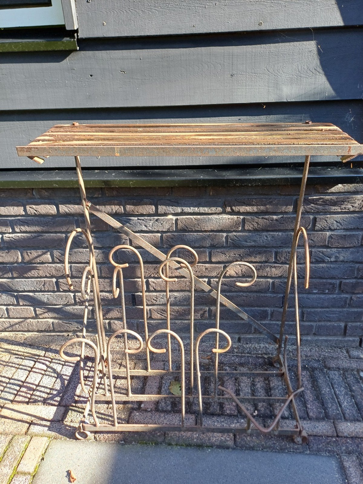 ijzeren laarzenrek, Ophalen, Gebruikt