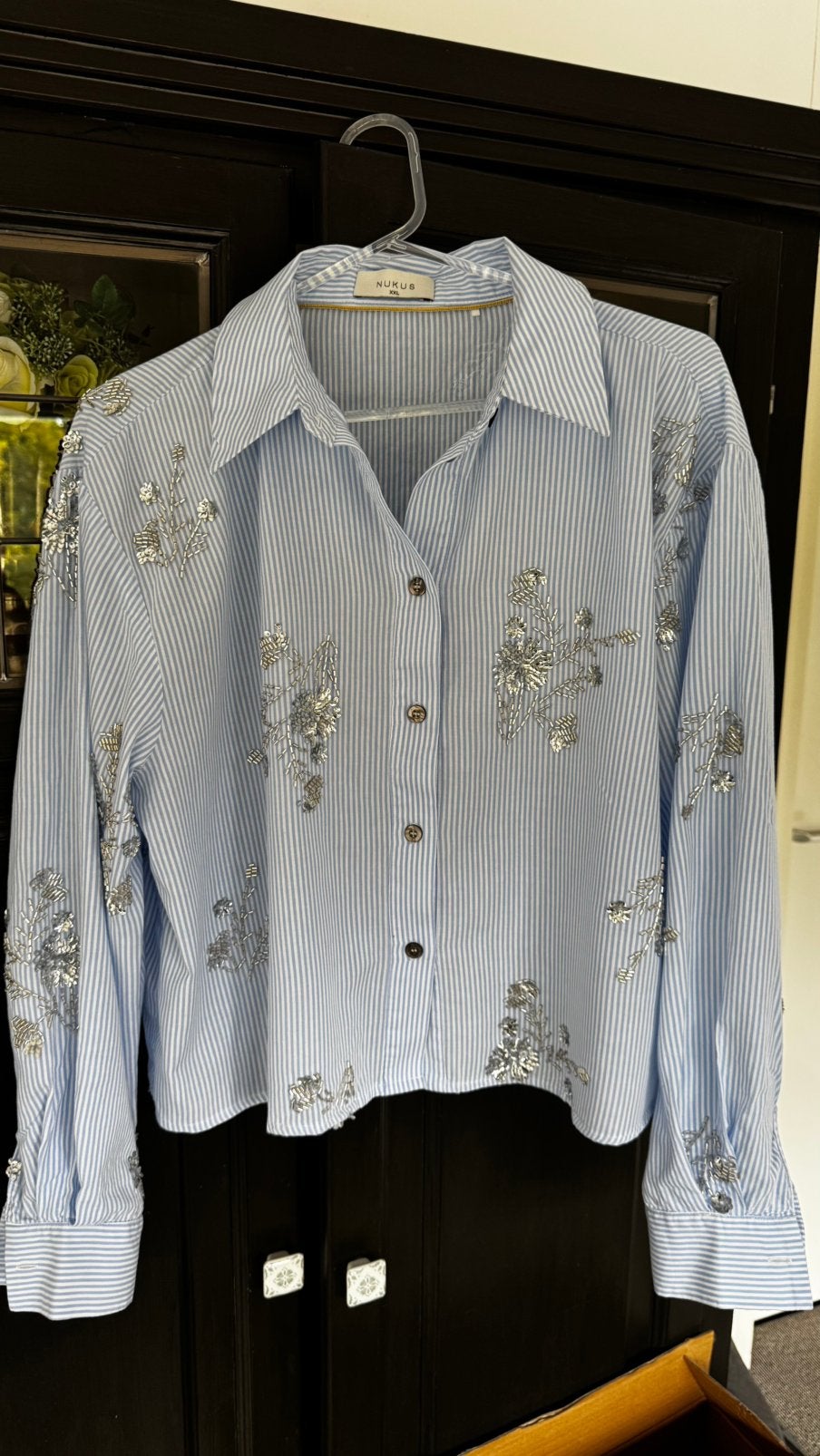 Nukus blouse XXL, Kleding | Dames, Ophalen of Verzenden, Zo goed als nieuw, Maat 42/44 (L), Blauw