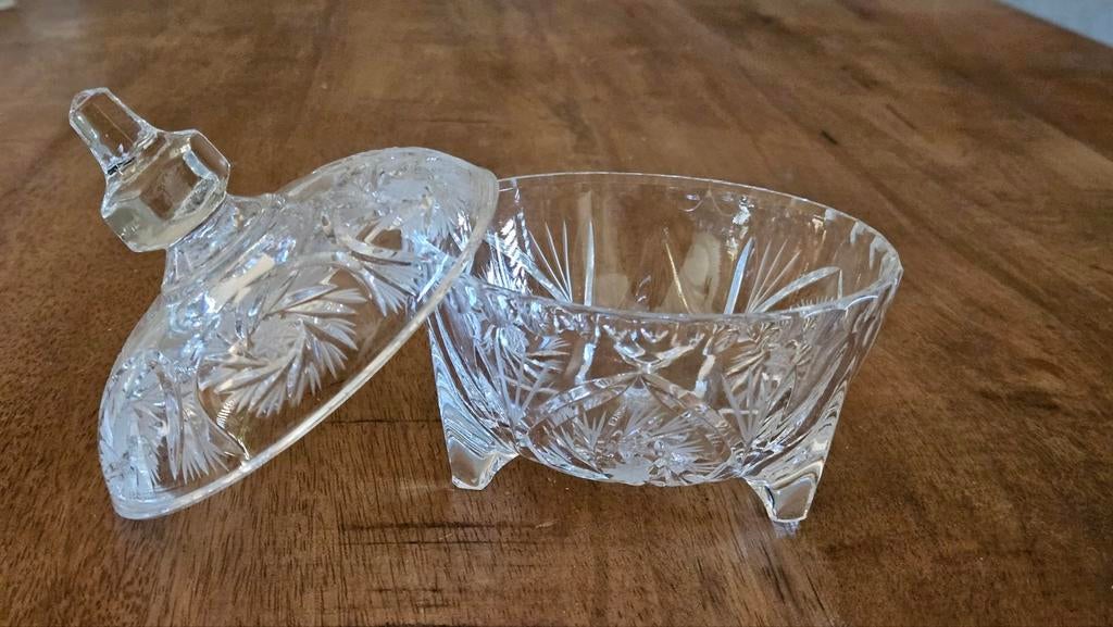 Vintage Kristallen Bonbonnière op Voetjes, Antiek en Kunst, Ophalen of Verzenden