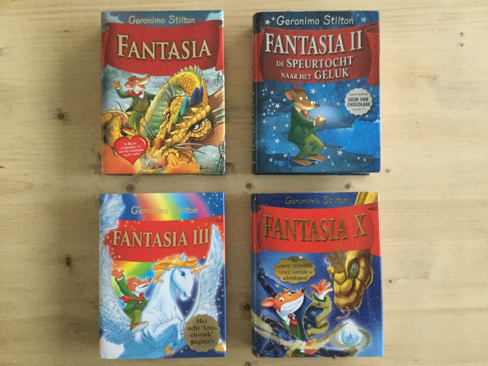 Geronimo Stilton Fantasia Boeken (Deel 1, 2, 3, 10), Ophalen of Verzenden, Zo goed als nieuw, Geronimo Stilton, Fictie
