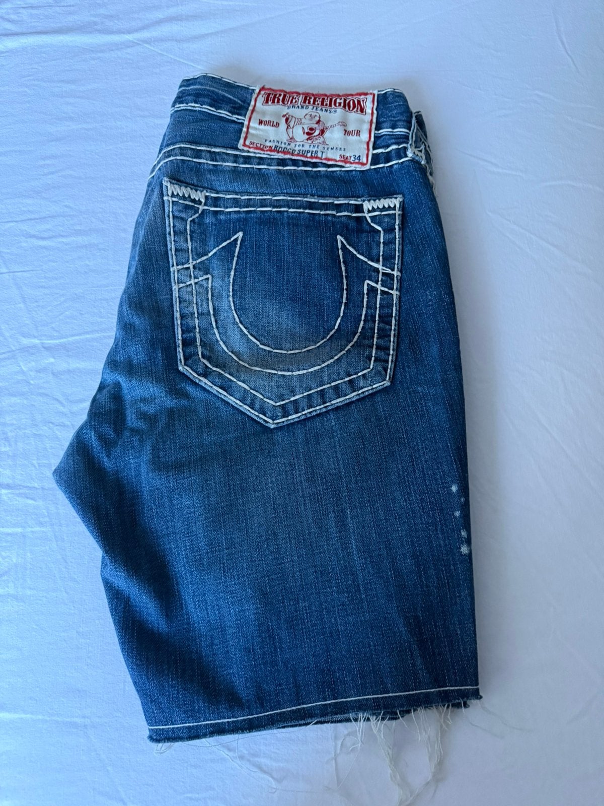True Religion korte broek, Ophalen of Verzenden, Zo goed als nieuw, Blauw, W33 - W34 (confectie 48/50)