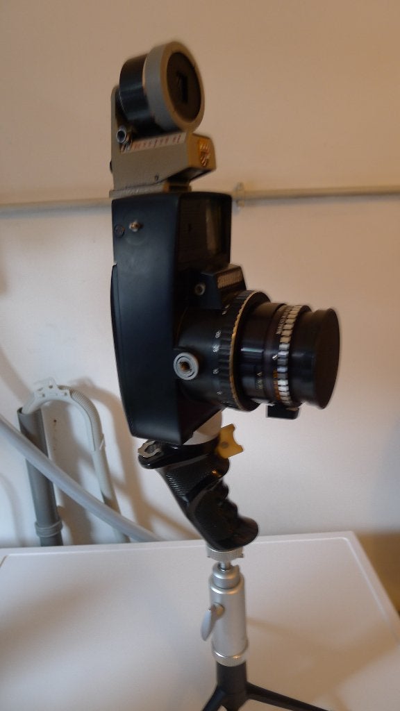 Linhof 220 56 x 72 mm camera + zoeker zeldzame zwarte uitv., Audio, Tv en Foto, Ophalen of Verzenden, Zo goed als nieuw, Spiegelreflex