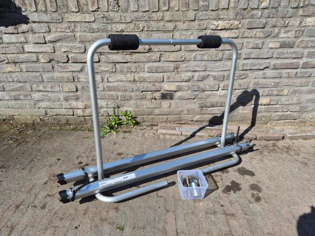 Gebruikte Dissel Fietsendrager voorop Caravan, Auto diversen, Fietsendragers, Gebruikt, Fietsendrager-accessoire, 2 fietsen, Ophalen of Verzenden