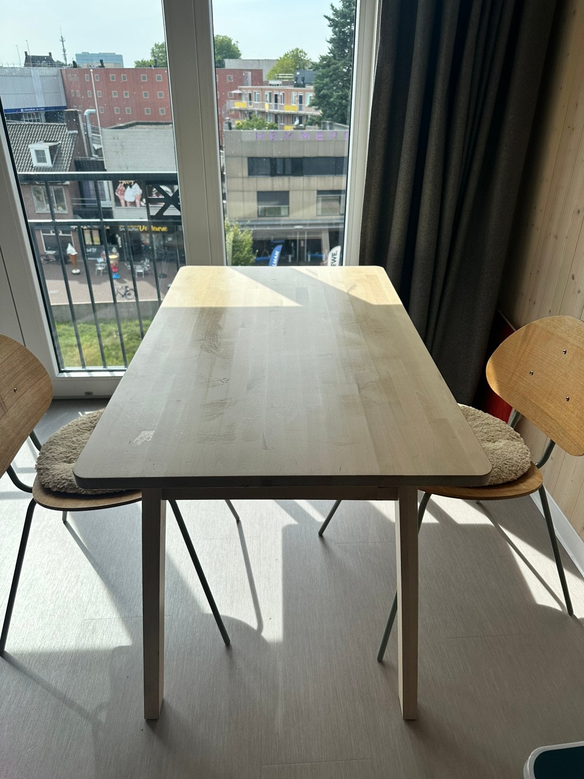 IKEA Eettafel essenhout, Huis en Inrichting, Ophalen, 100 tot 150 cm, 50 tot 100 cm, Zo goed als nieuw