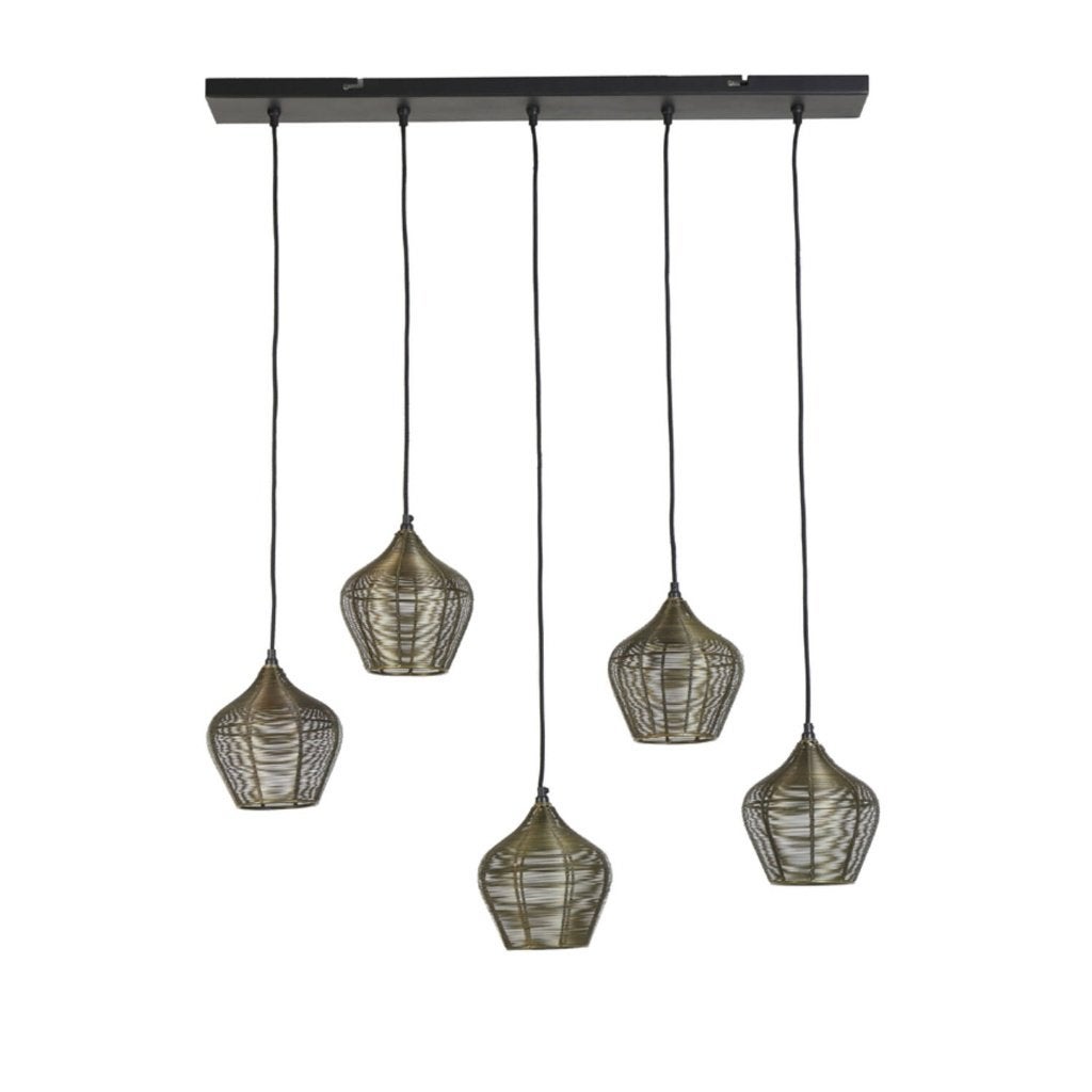 5 lichts hanglamp ALVARO Light & Living antiek brons, Huis en Inrichting, Ophalen of Verzenden, Zo goed als nieuw, Metaal