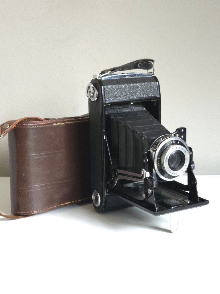 Antieke Zeiss Ikon Nettar 515/2 Balgcamera + Leren Tas, Gebruikt, -, -, Compact