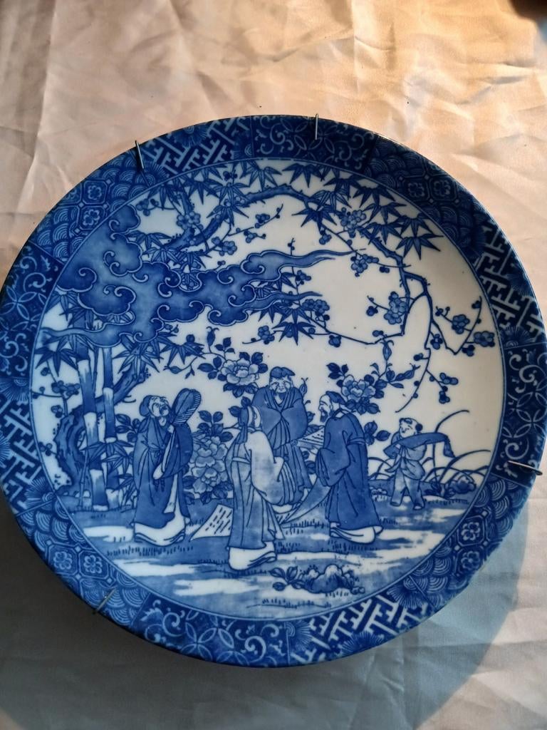 Japans blauw wit bord vintage, Ophalen of Verzenden