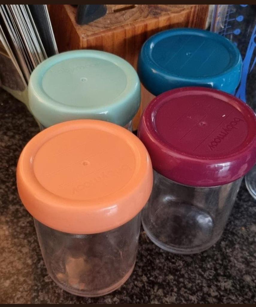 Babymoov Glazen Potjes voor Babyvoeding/Melk (4 stuks), Kinderen en Baby's, Babyvoeding en Toebehoren, Ophalen, Zo goed als nieuw