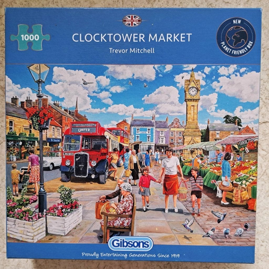 Puzzel Gibsons Clocktower Market 1000 stukjes, Ophalen of Verzenden, 500 t/m 1500 stukjes, Zo goed als nieuw, Legpuzzel