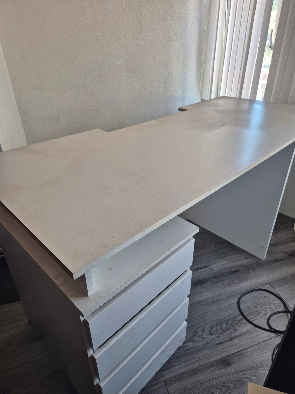 Bureau met ladenkastje - 172x74x74 cm, Ophalen, Demontabel, Gebruikt