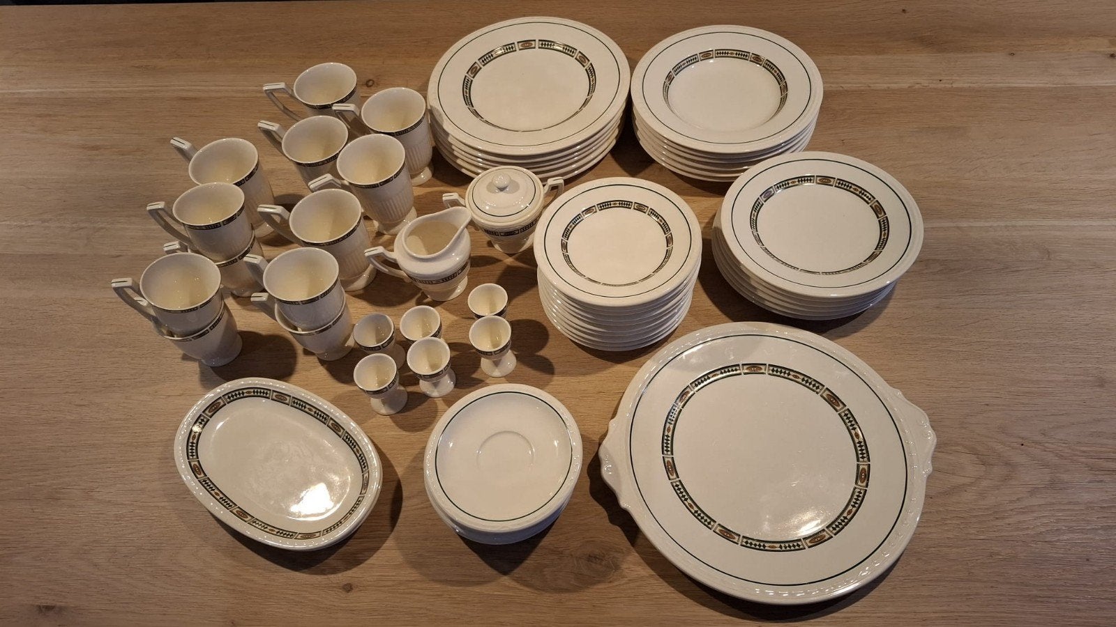 Recamier Royal Creamware Art Deco Serviesset - 6 Delig, Ophalen