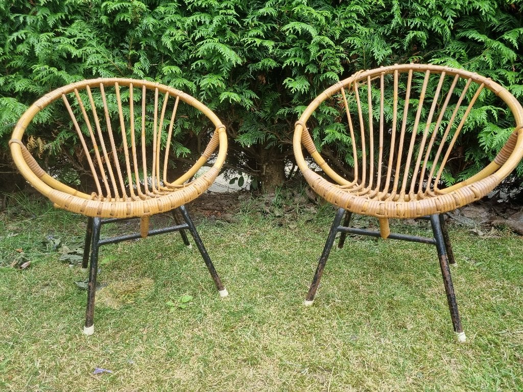 Retro rotan kinder stoeltjes, Ophalen, Huis en Inrichting
