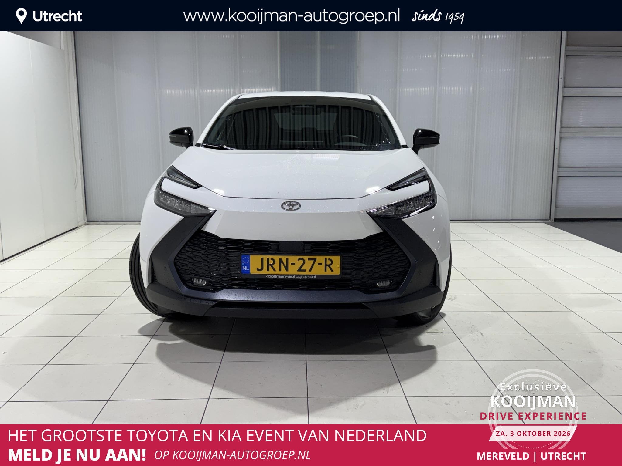 Toyota C-HR 2.0 Plug-in Hybrid 220 Dynamic Apple carplay/anr, Auto's, 4 cilinders, Wit, Bedrijf, Grijs