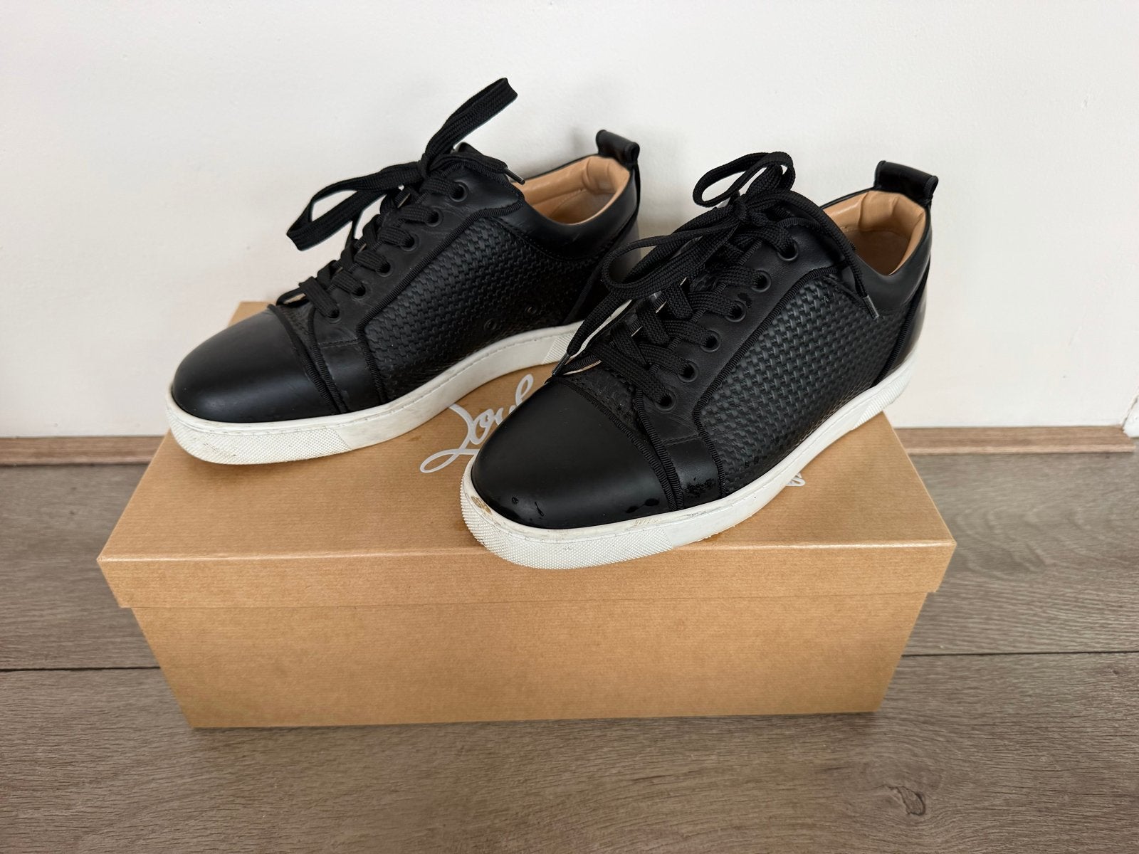 Christian Louboutin Louis Junior Orlato Plat Sneakers, Zwart, Ophalen of Verzenden, Sneakers of Gympen, Zo goed als nieuw