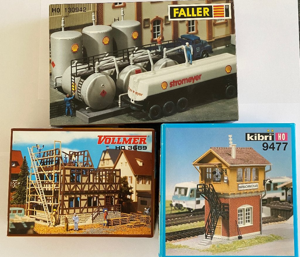Faller H0 Tankopslag Vollmer vakwerkhuis Kibri H0 seinhuis, Overige merken, Gelijkstroom of Wisselstroom, Brug, Tunnel of Gebouw