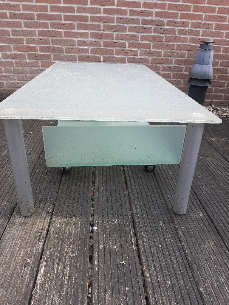 Melkglas salontafel, Huis en Inrichting, Tafels | Salontafels, Ophalen, Minder dan 50 cm, Gebruikt, Melkglas