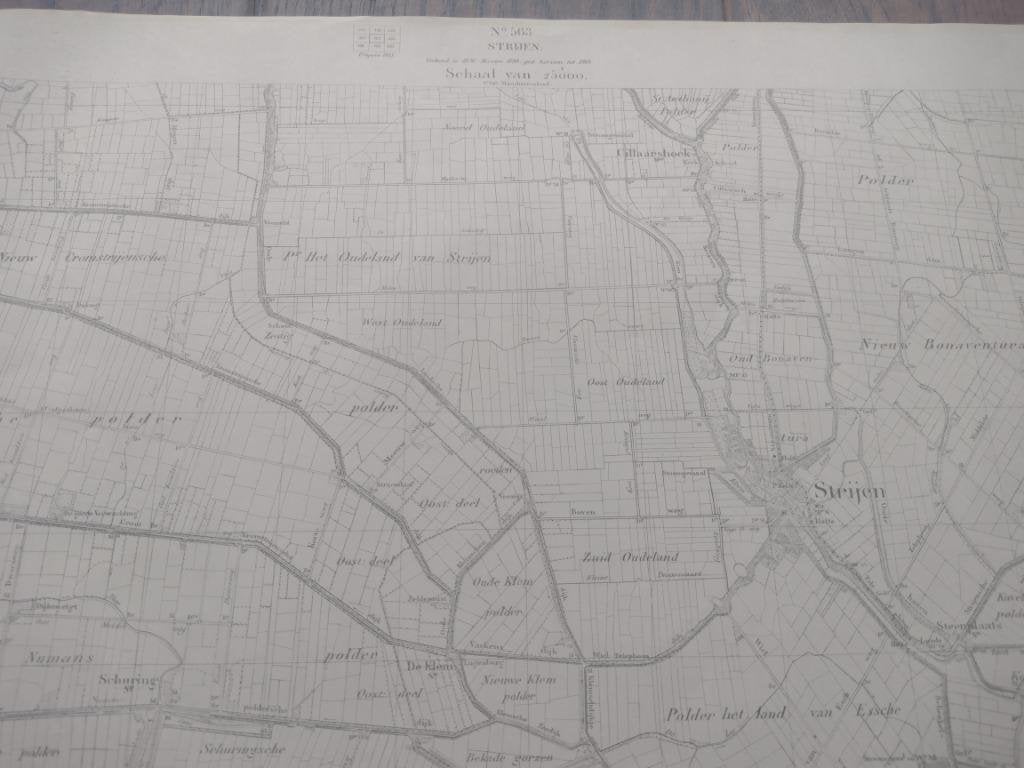 563 Strijen Cillaarshoek Plattegrond 1911, Antiek en Kunst, Ophalen of Verzenden