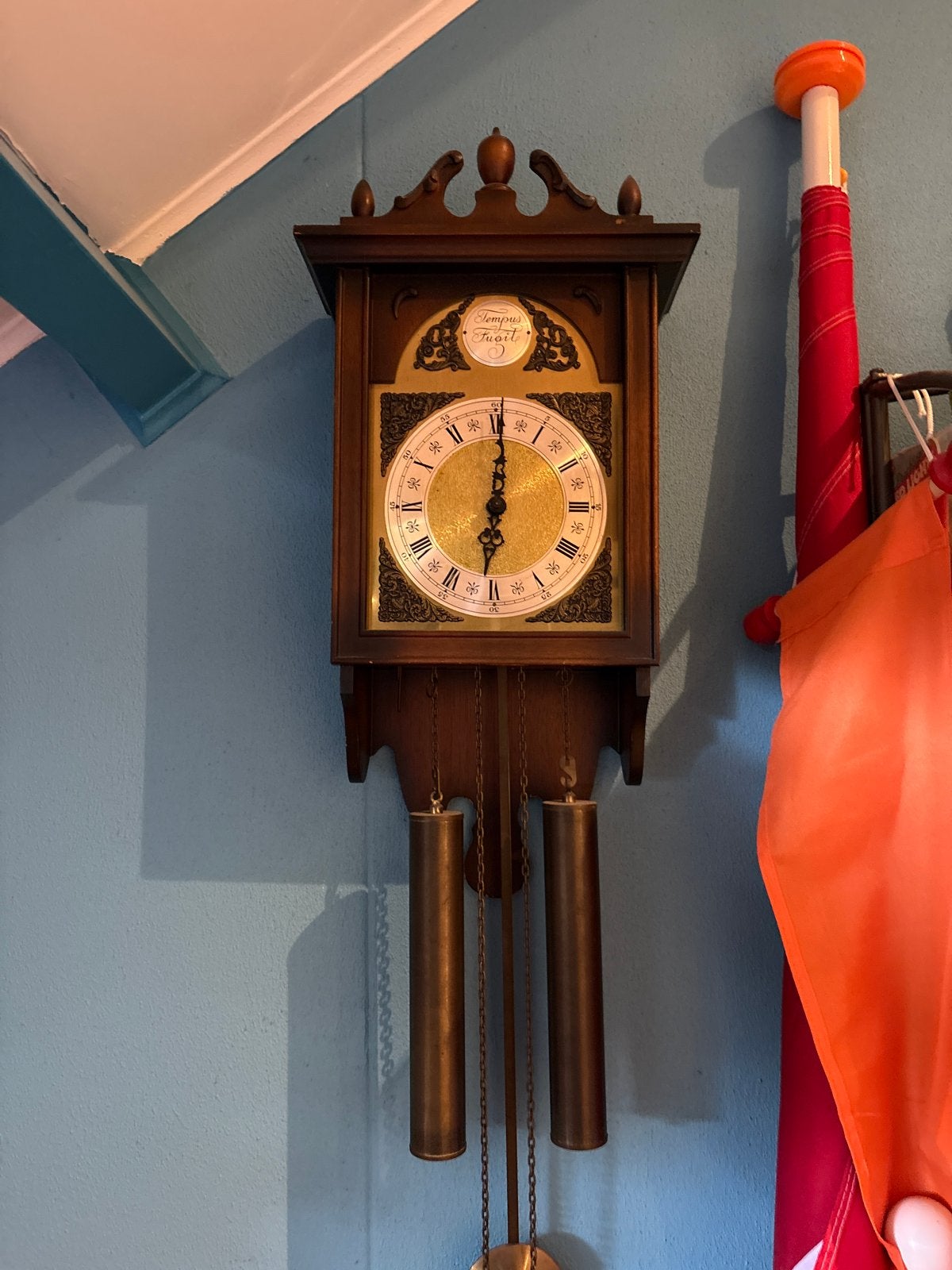 Antieke Tempus Fugit Wandklok - Klassiek Design, Ophalen of Verzenden