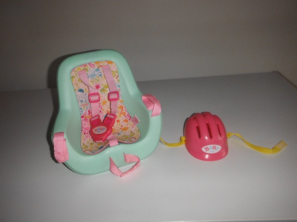 baby  born fietsstoeltje met helm, Ophalen of Verzenden, Zo goed als nieuw, Babypop