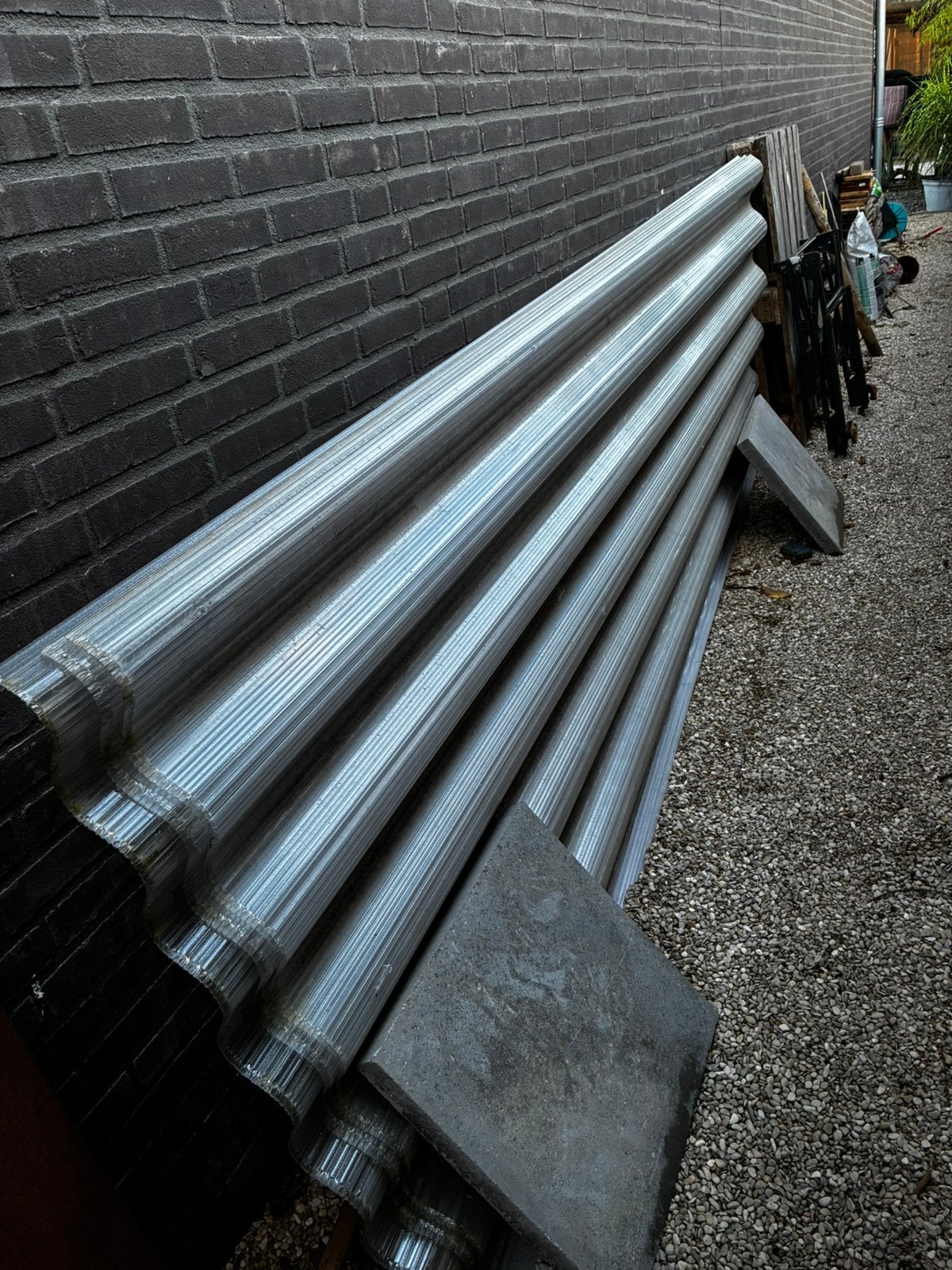 3 Polycarbonaat 117/51 platen, Doe-het-zelf en Verbouw, Platen en Panelen, Ophalen, Gebruikt