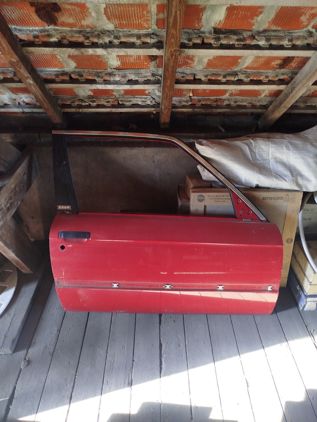 Deur 2-deurs BMW E30 - Rood, Ophalen, Gebruikt, Deur, Rechts