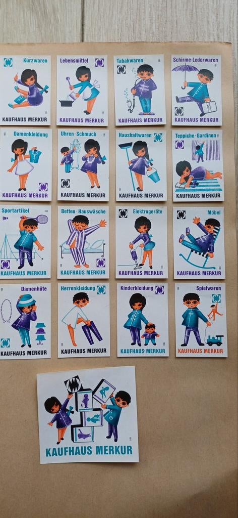 Vintage Merkur Warenhuis Reclame lucifermerken, Ophalen of Verzenden, Gebruikt, Luciferdoosjes of -merken