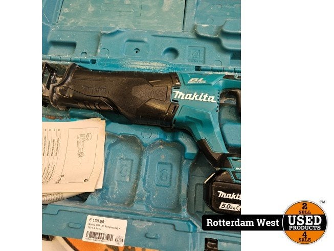 Makita DJR187 Reciprozaag + 18v 5.0 Accu, Doe-het-zelf en Verbouw, Makita, Zo goed als nieuw, Support@makita.com, Makita Corporation, 3-11-8, Sumiyoshi-cho, 
Anjo, Aichi 446-8502
Japan