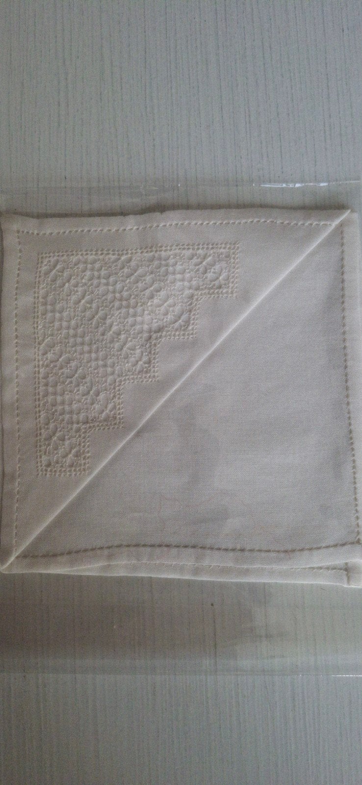 Linnen of katoenen zakdoek met fijn opengewerkt borduurwerk, Ophalen of Verzenden