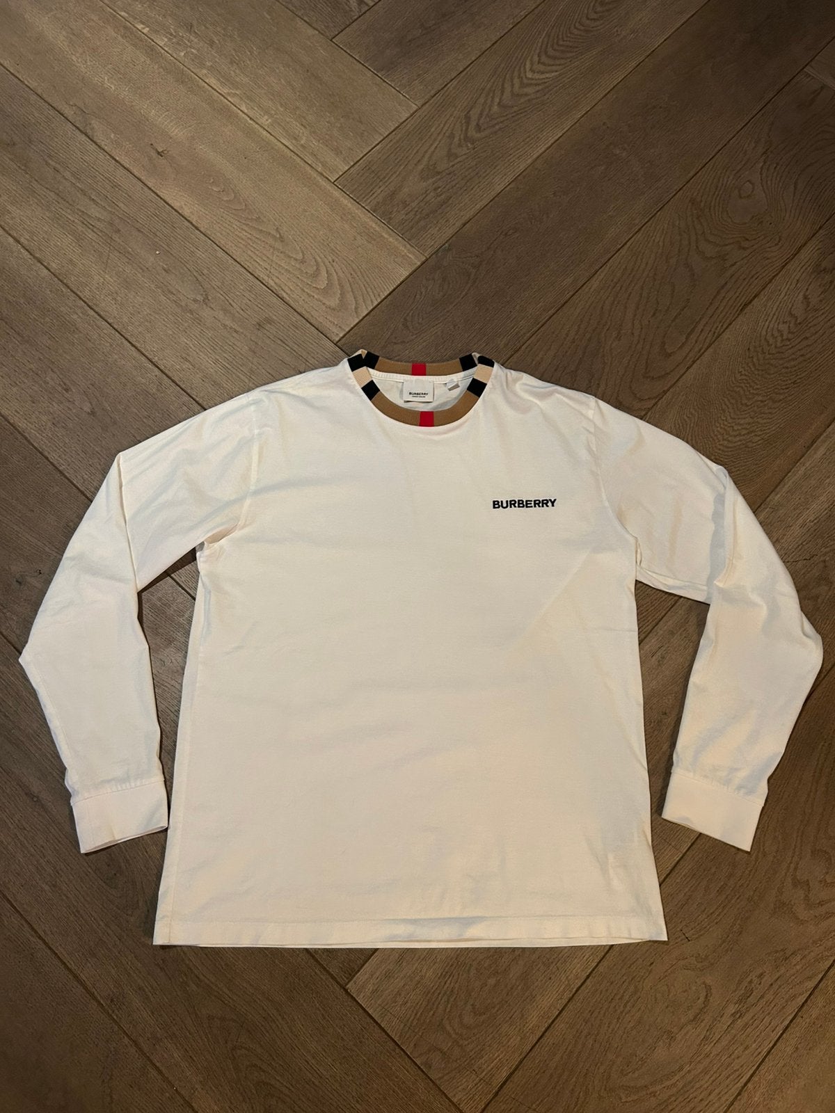 Burberry longsleeve, Verzenden, Zo goed als nieuw, Maat 46 (S) of kleiner, Wit