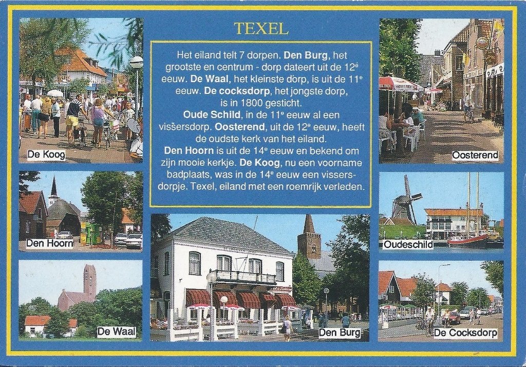 Texel De Zeven Dorpen Ongelopen Ansichtkaart ( B104), Ophalen of Verzenden, 1980 tot heden, Gelopen, Waddeneilanden