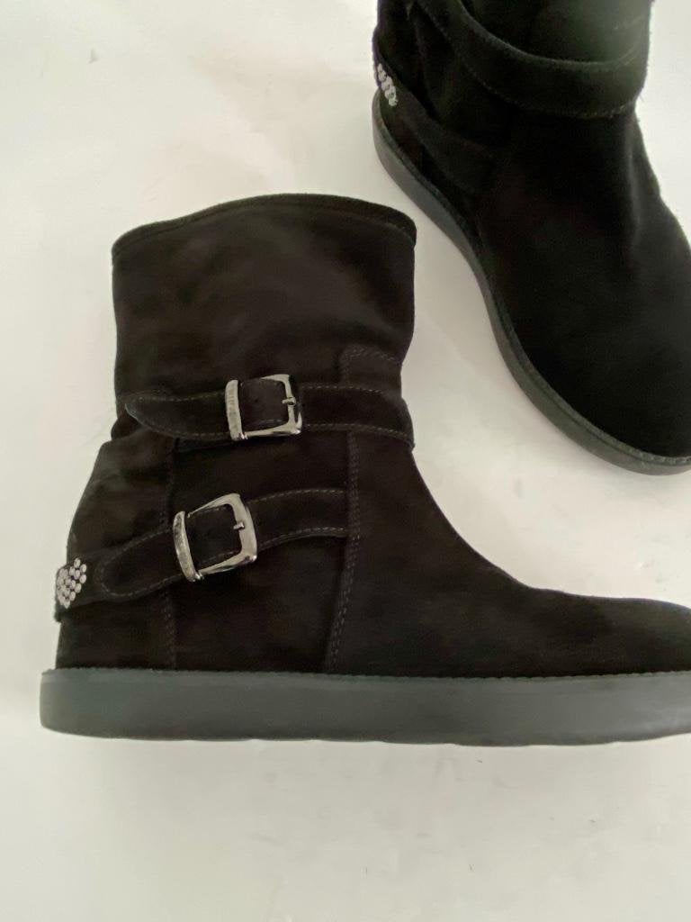 i620 Twinset maat 41 lage laarzen boots laarsjes zwart leer, Twinset, Zwart, Ophalen of Verzenden, Zo goed als nieuw